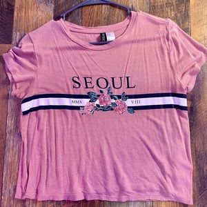 H&M Pink crop tee💗